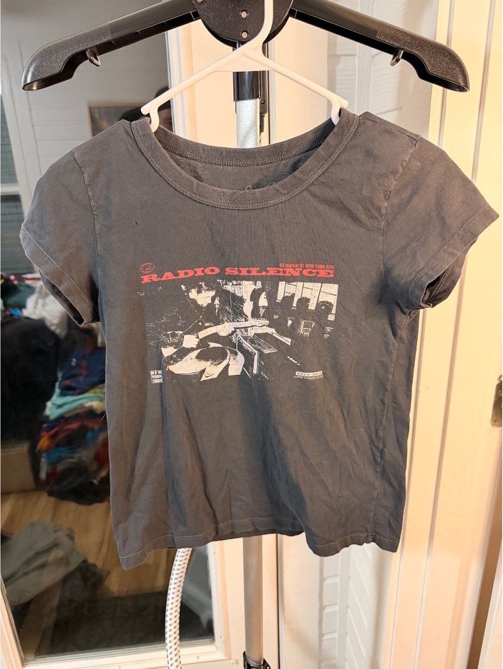 John Galt Radiohead Black Crop T Shirt